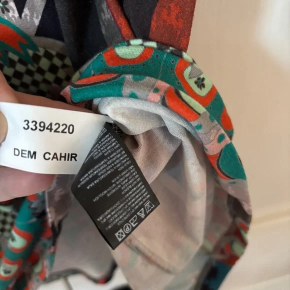 Custo Barcelona Dress Size Medium Abstract Boho 90s Y2K Knee Length Artsy V-Neck - Picture 9 of 16